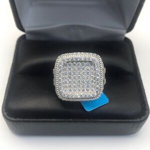 3.34CT Moissanite 925 Sterling Silver Men's Ring size 8,9,10 or 11